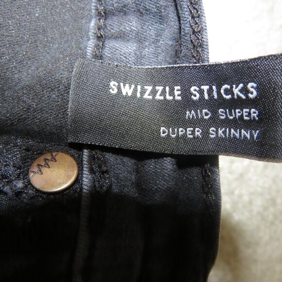 ZEE.GEE.WHY. Black Swizzle Sticks Mid Super Duper Skinny Jeans Size 25 - Picture 4 of 16